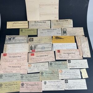 Antique South Carolina Bank Checks and Receipts Lot 1890s-1920s Ephemera